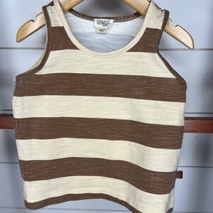 Kidwild - Brown and Cream Striped Boys Tank Top